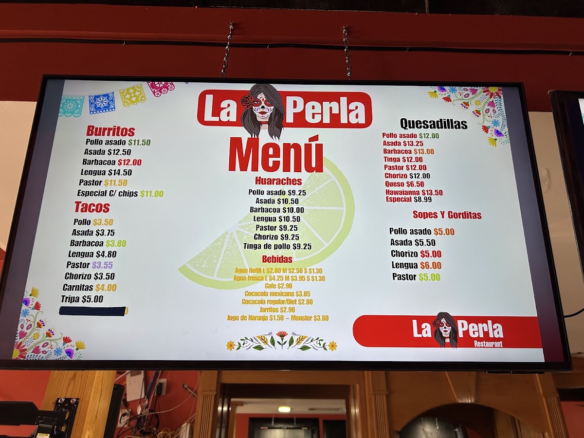 Taqueria El Oasis menu board