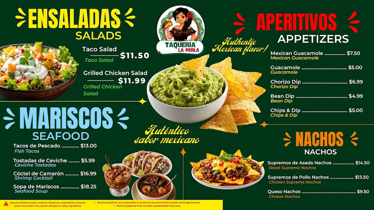 Taqueria El Oasis menu board
