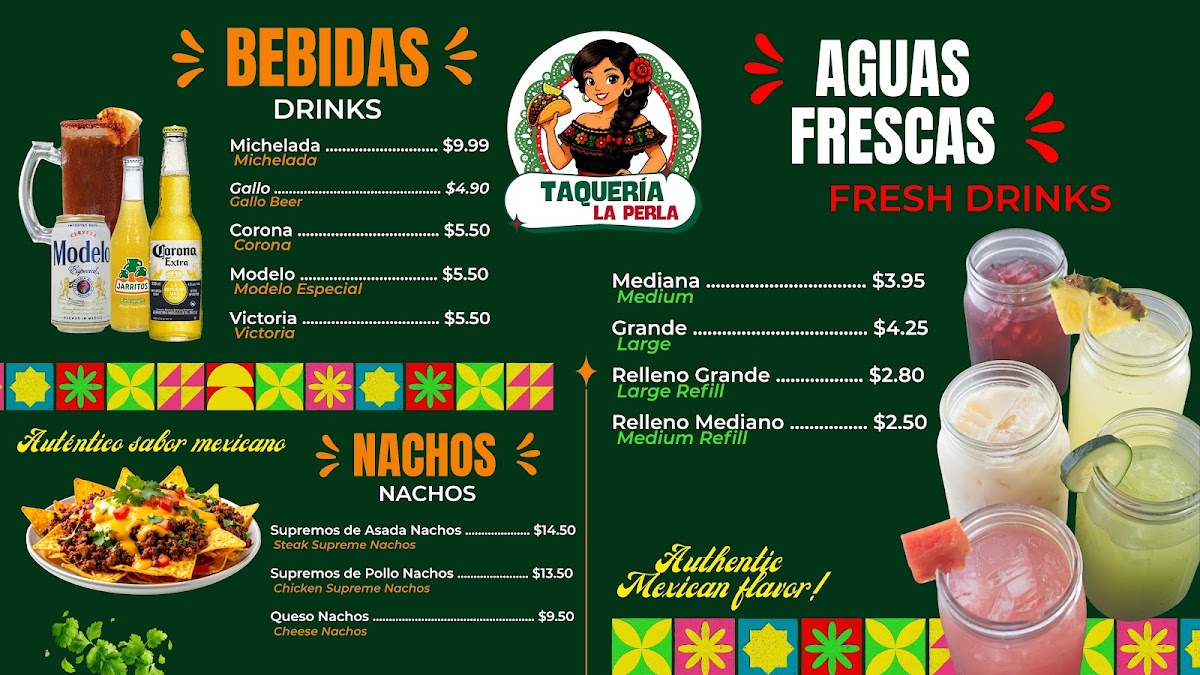 Taqueria El Oasis menu board