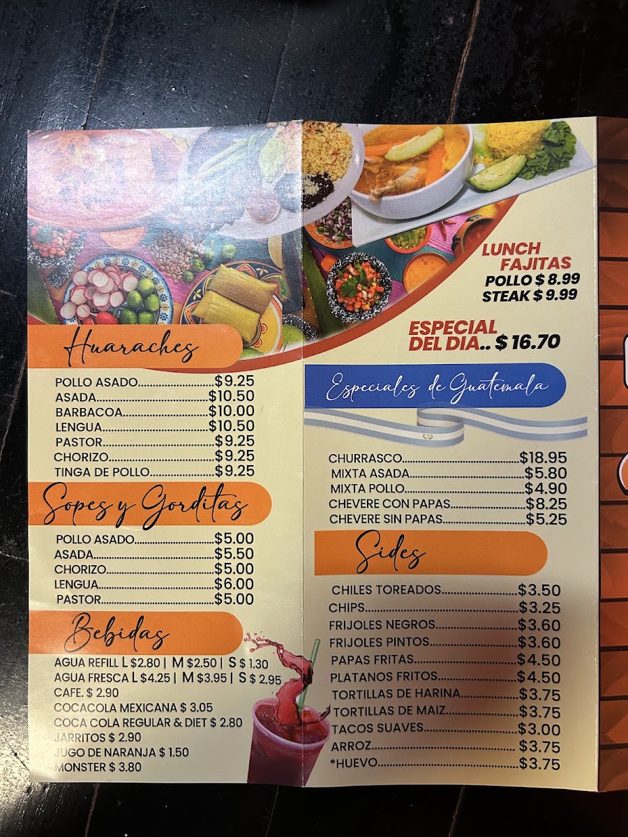 Taqueria El Oasis menu board