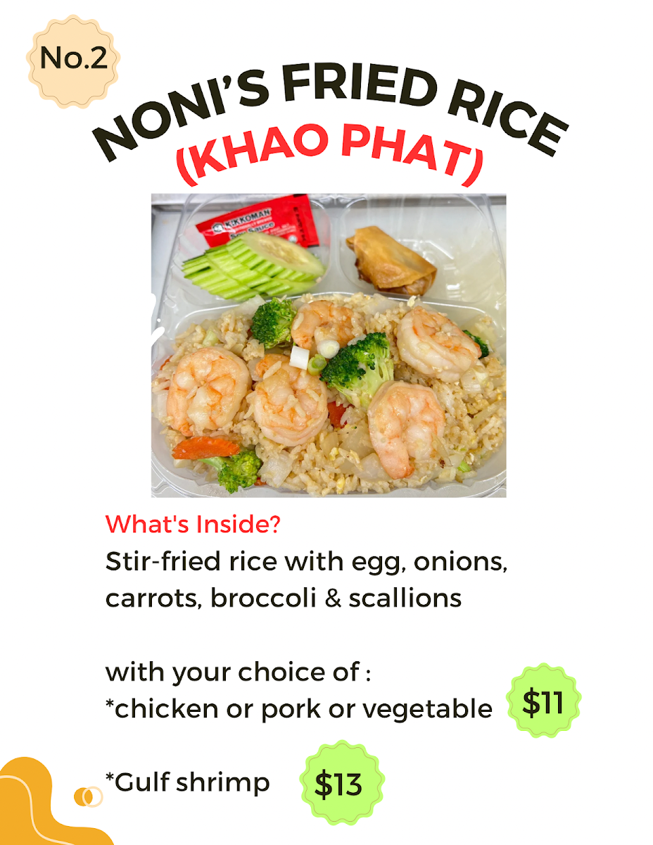 Noni's Thai Kitchen menu board