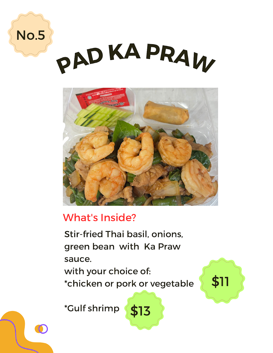 Noni's Thai Kitchen menu board