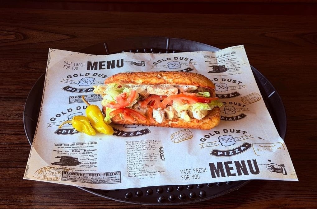 Gold Dust Pizza Express Modesto menu board