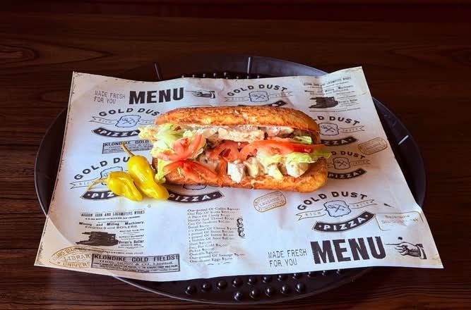 Gold Dust Pizza Express Modesto menu board