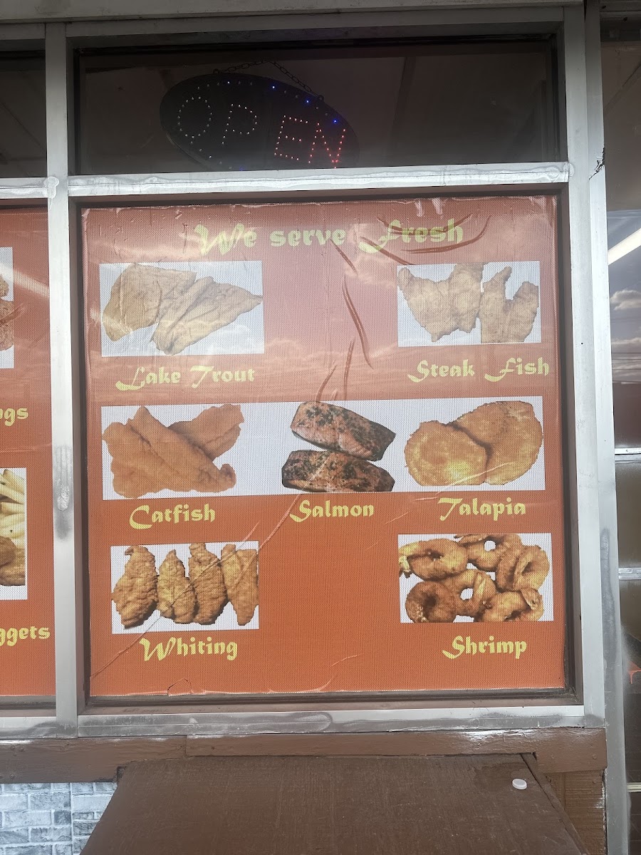 Delicious carry out menu board