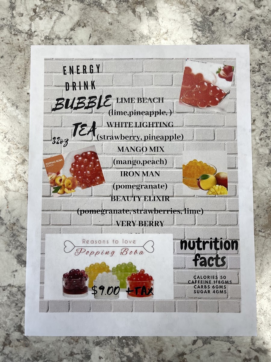 Oldham Nutrición menu board