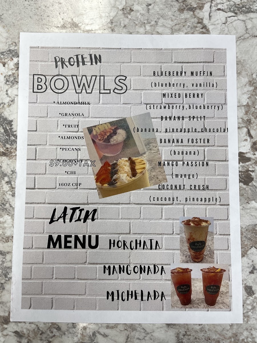 Oldham Nutrición menu board