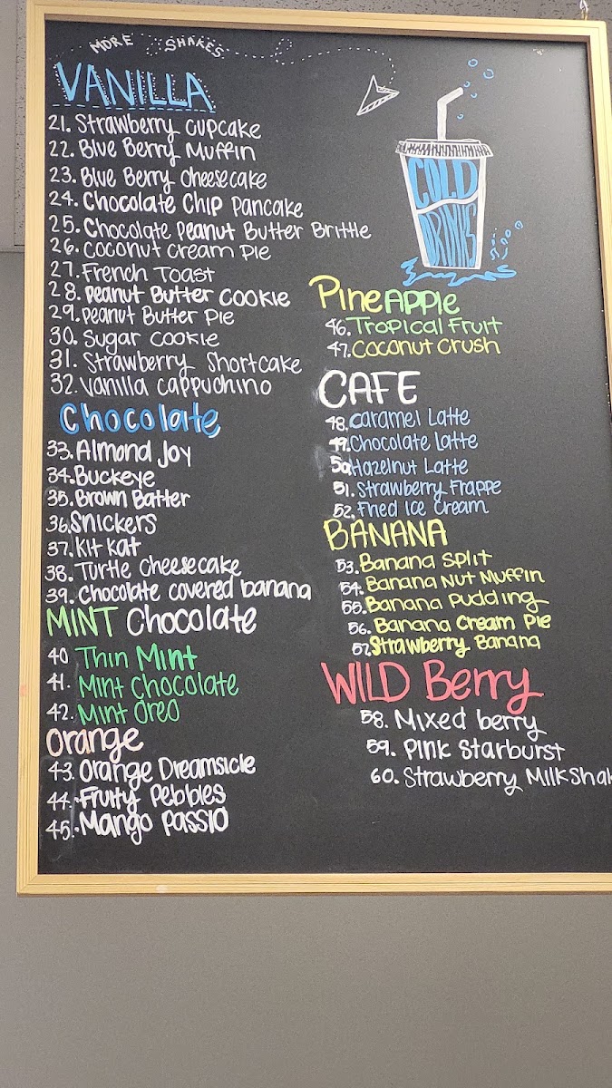 Oldham Nutrición menu board