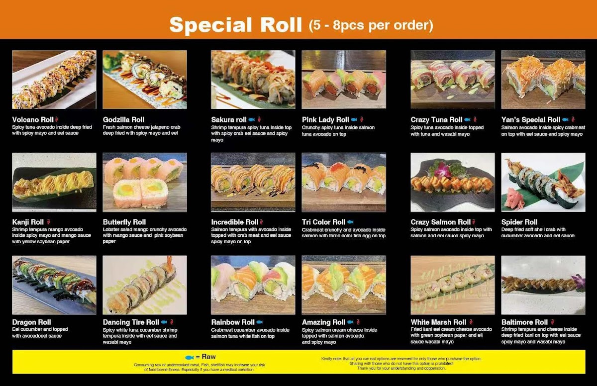 Kanji Sushi All You Can Eat menu board