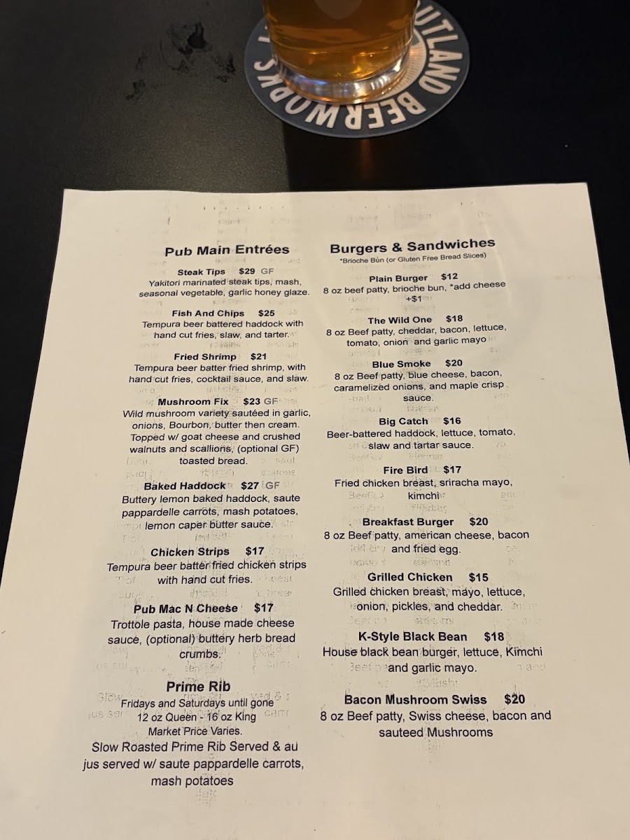 The Forge menu board