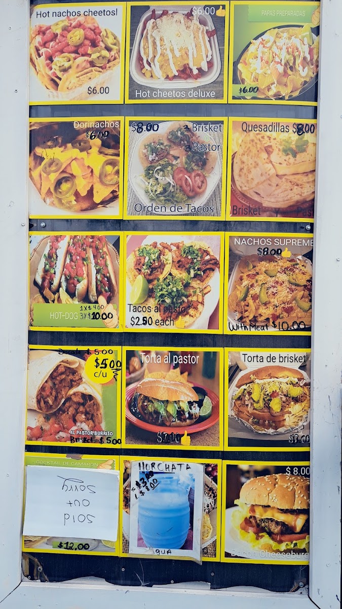 Rico’s Elotes Carrasco menu board