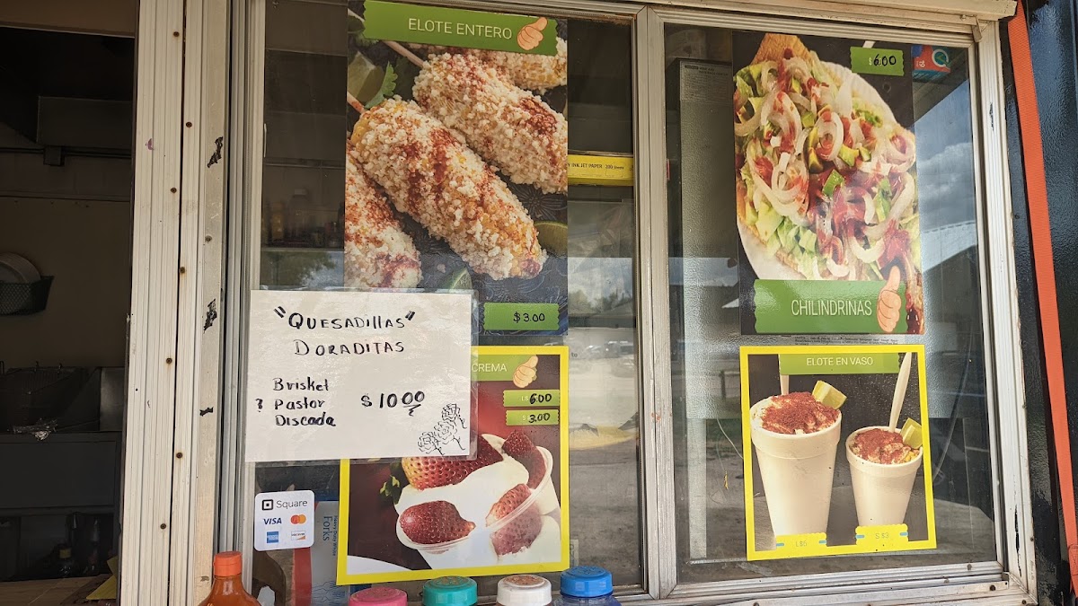 Rico’s Elotes Carrasco menu board