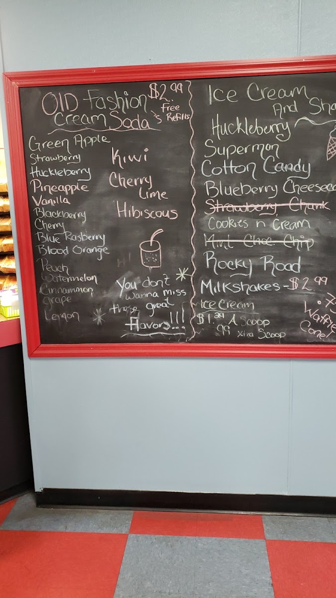 West End Diner menu board