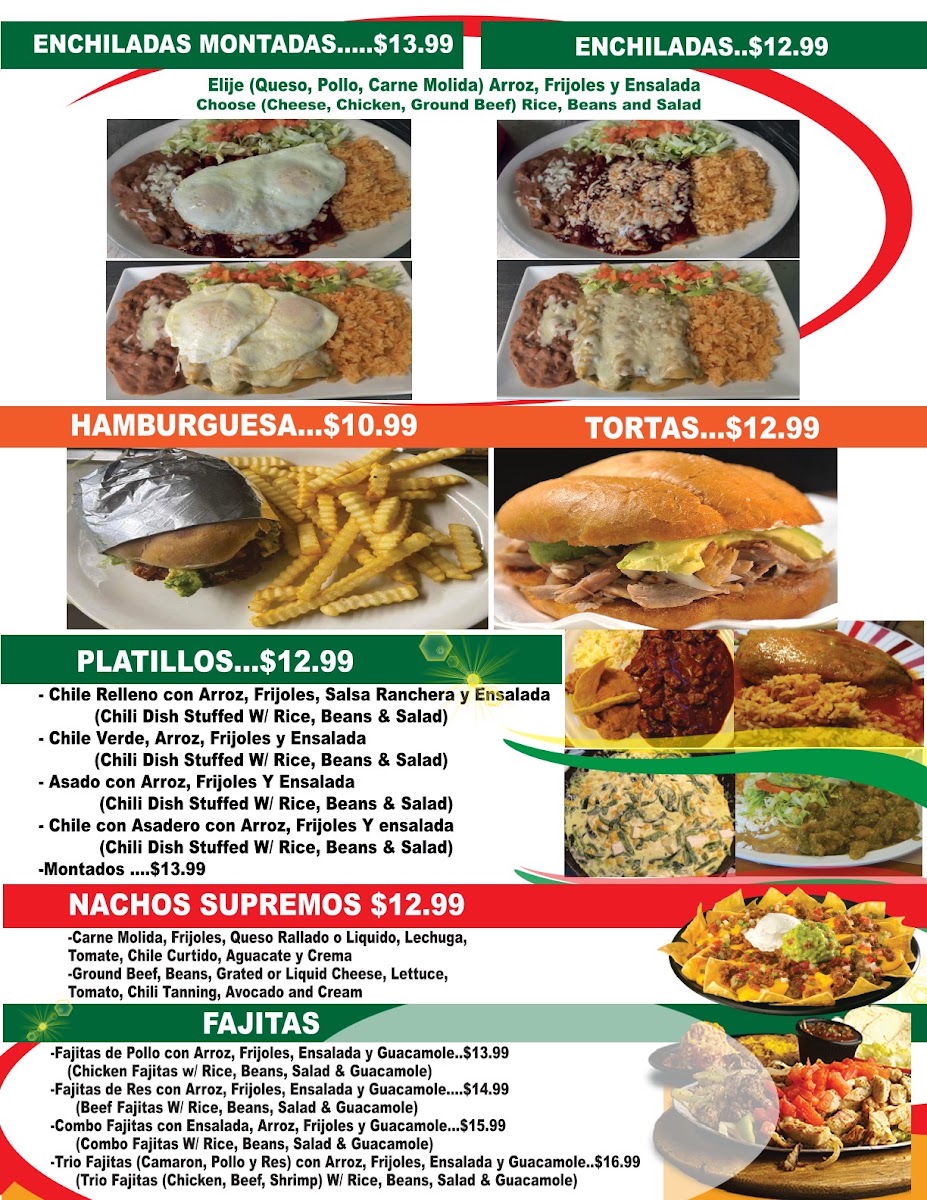 Diego's Mexican Food menu board