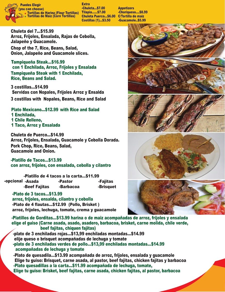 Diego's Mexican Food menu board