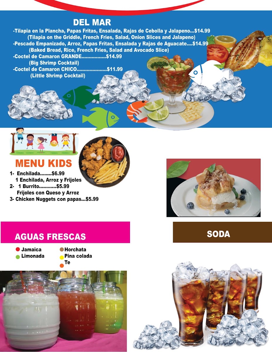 Diego's Mexican Food menu board