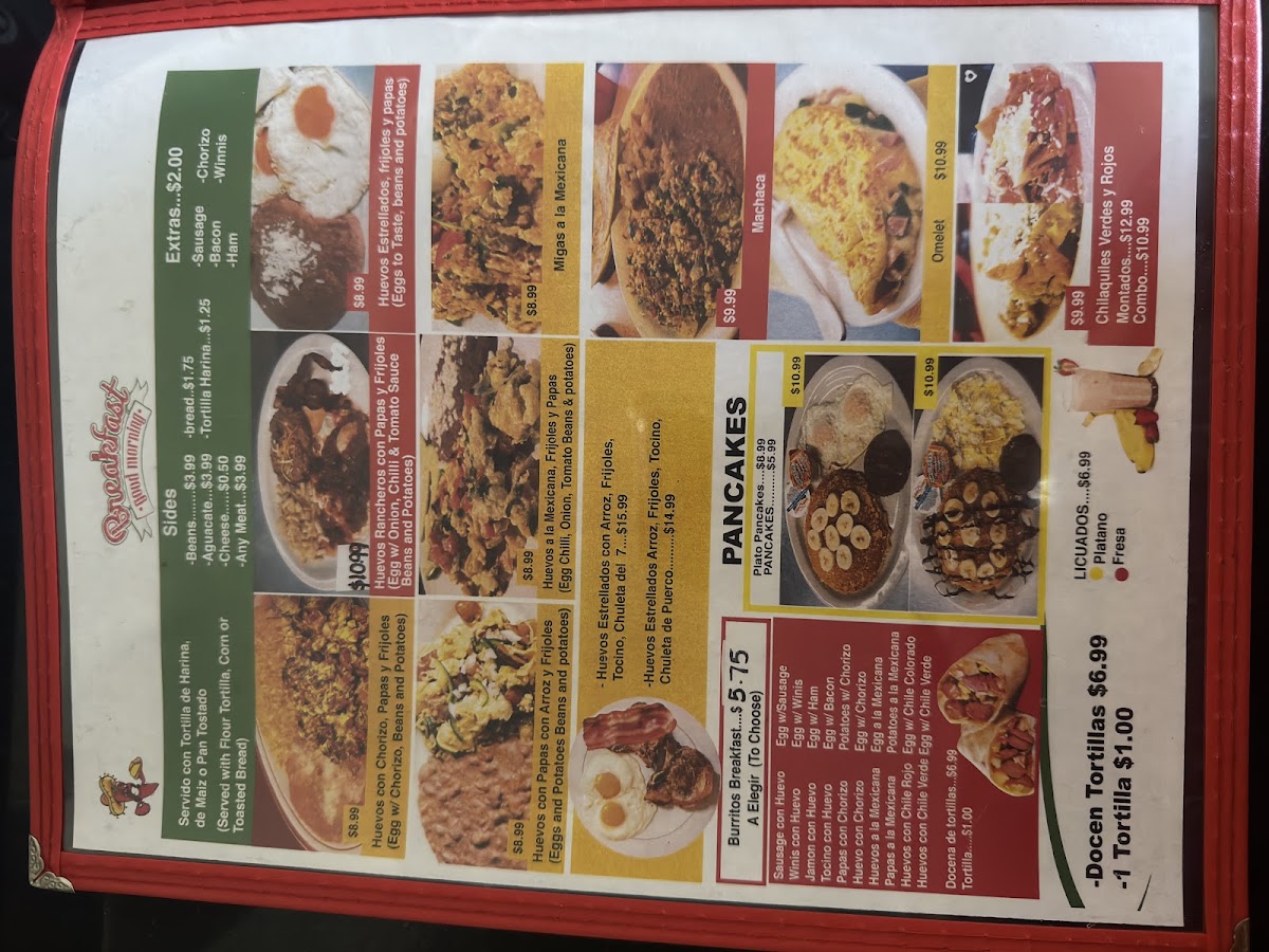 Diego's Mexican Food menu board