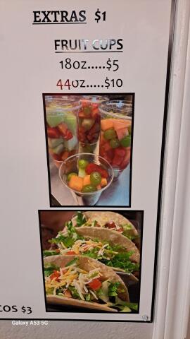 Taqueria Rio Bravo menu board