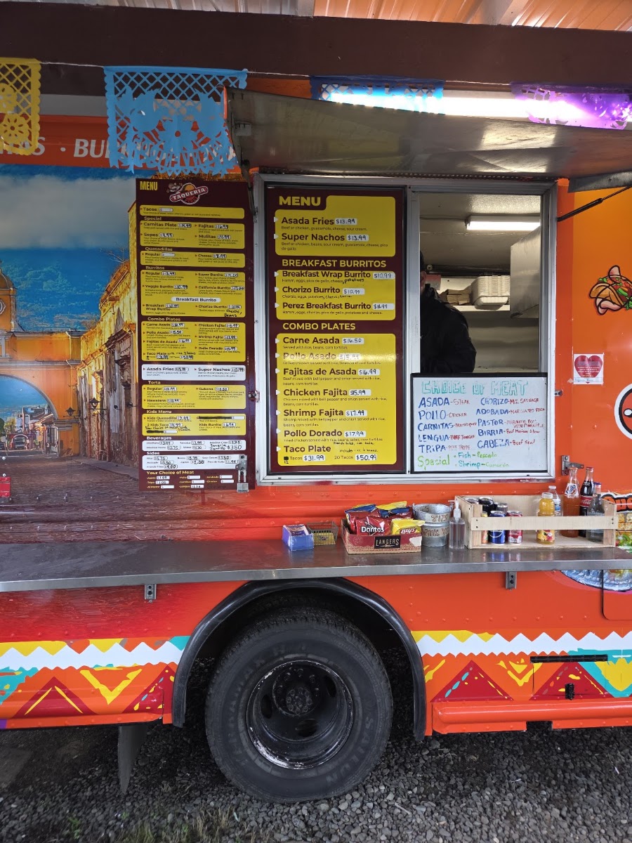 Taqueria Perez menu board