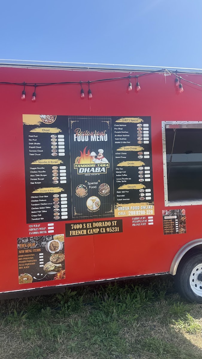 Tandoori & Tawa Dhaba menu board