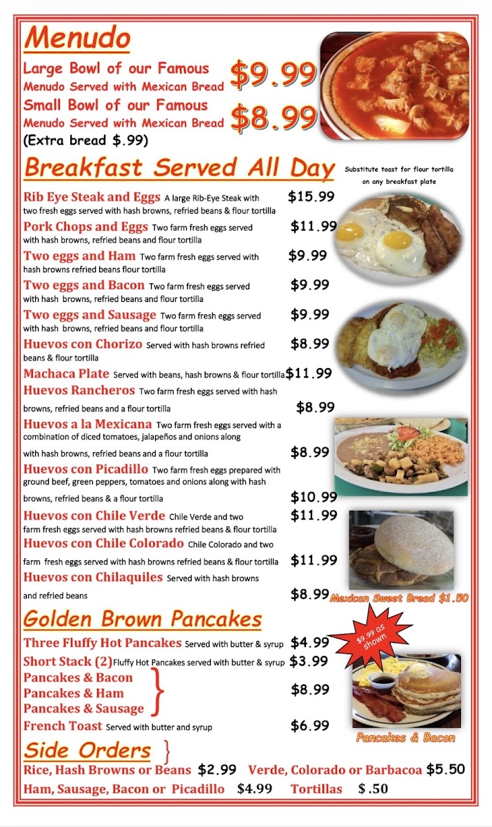 Jaime's Hut menu board
