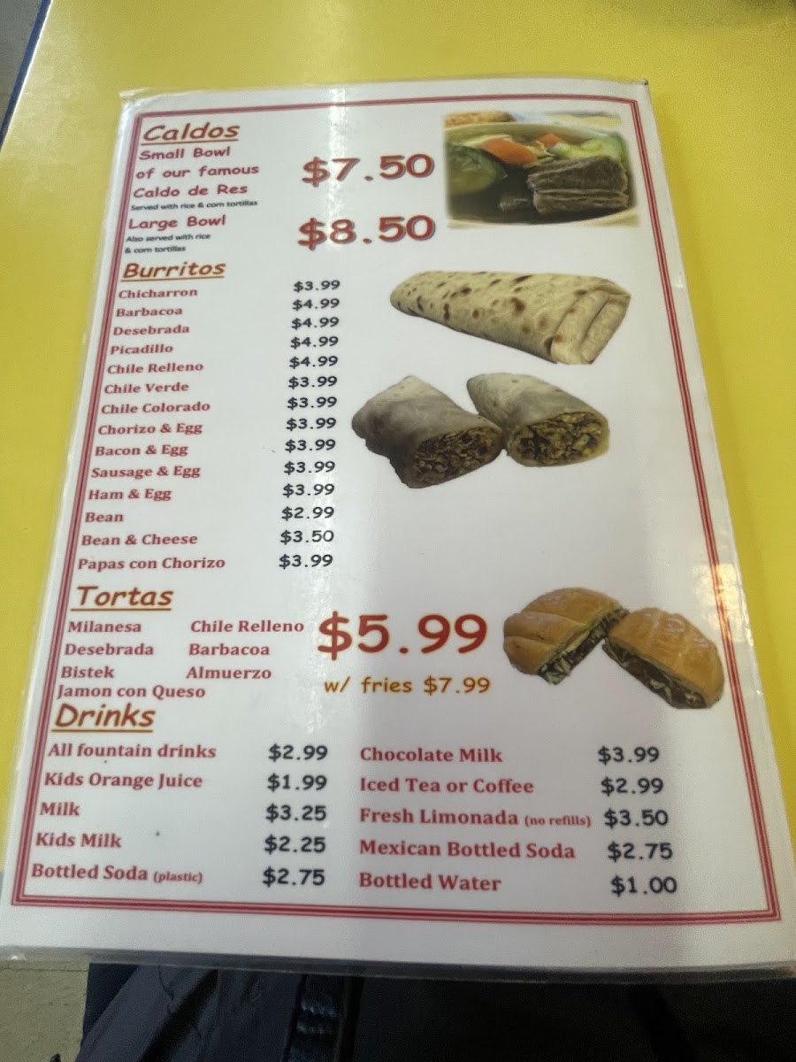 Jaime's Hut menu board