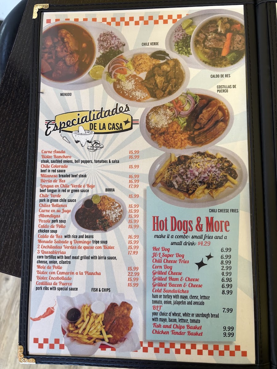 La Favorita menu board