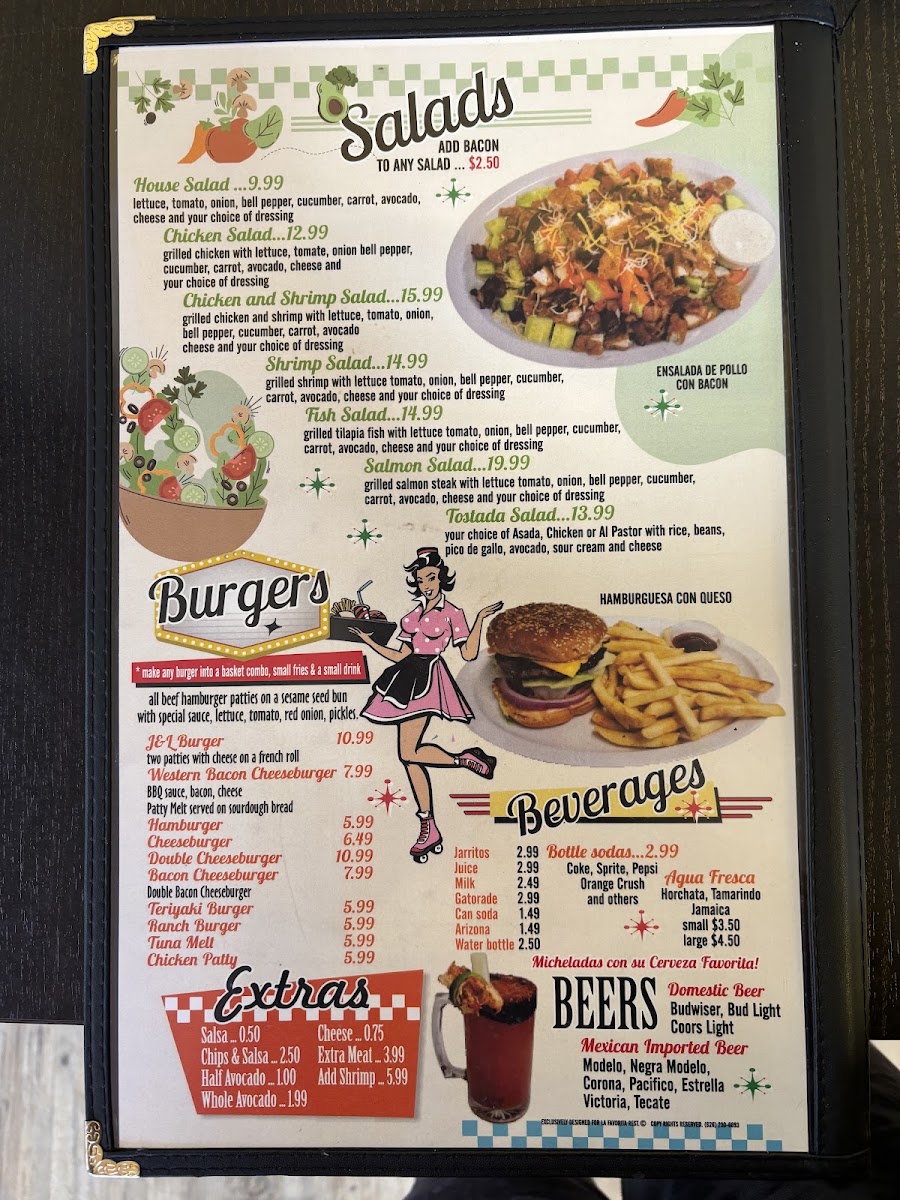 La Favorita menu board