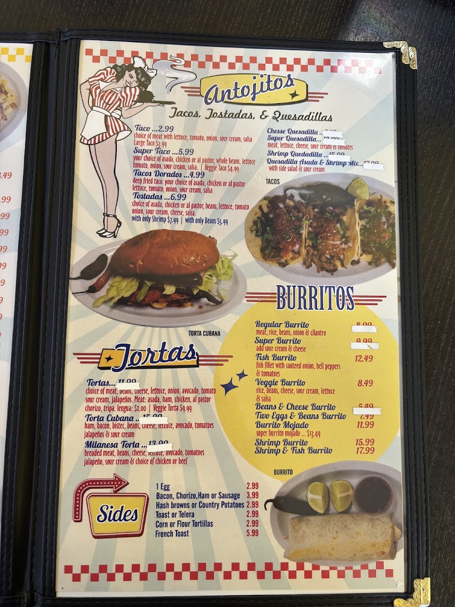 La Favorita menu board