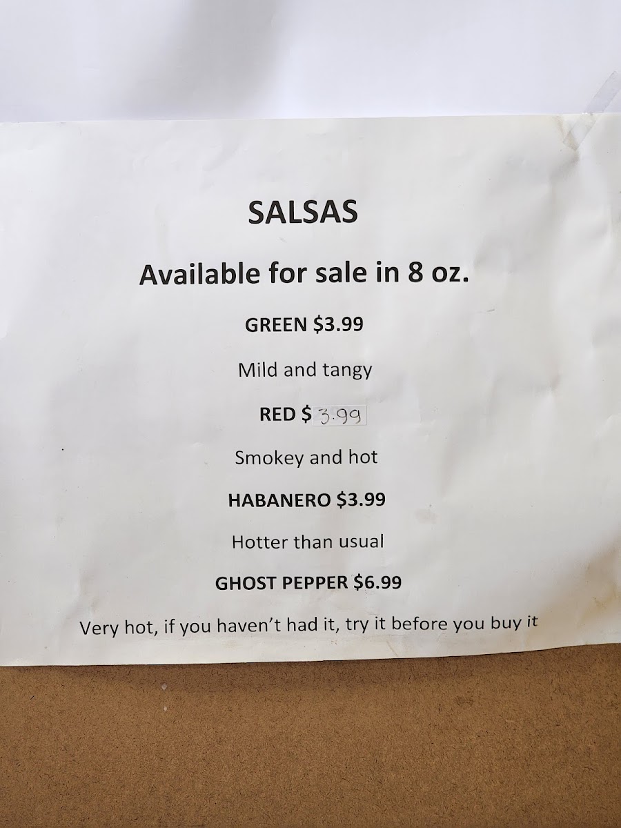 Llamas Mexican Grill menu board