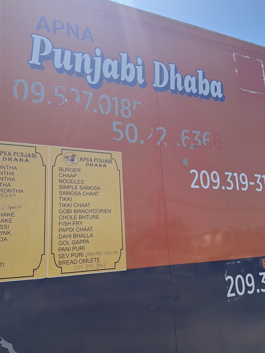Apna Punjabi Dhaba menu board