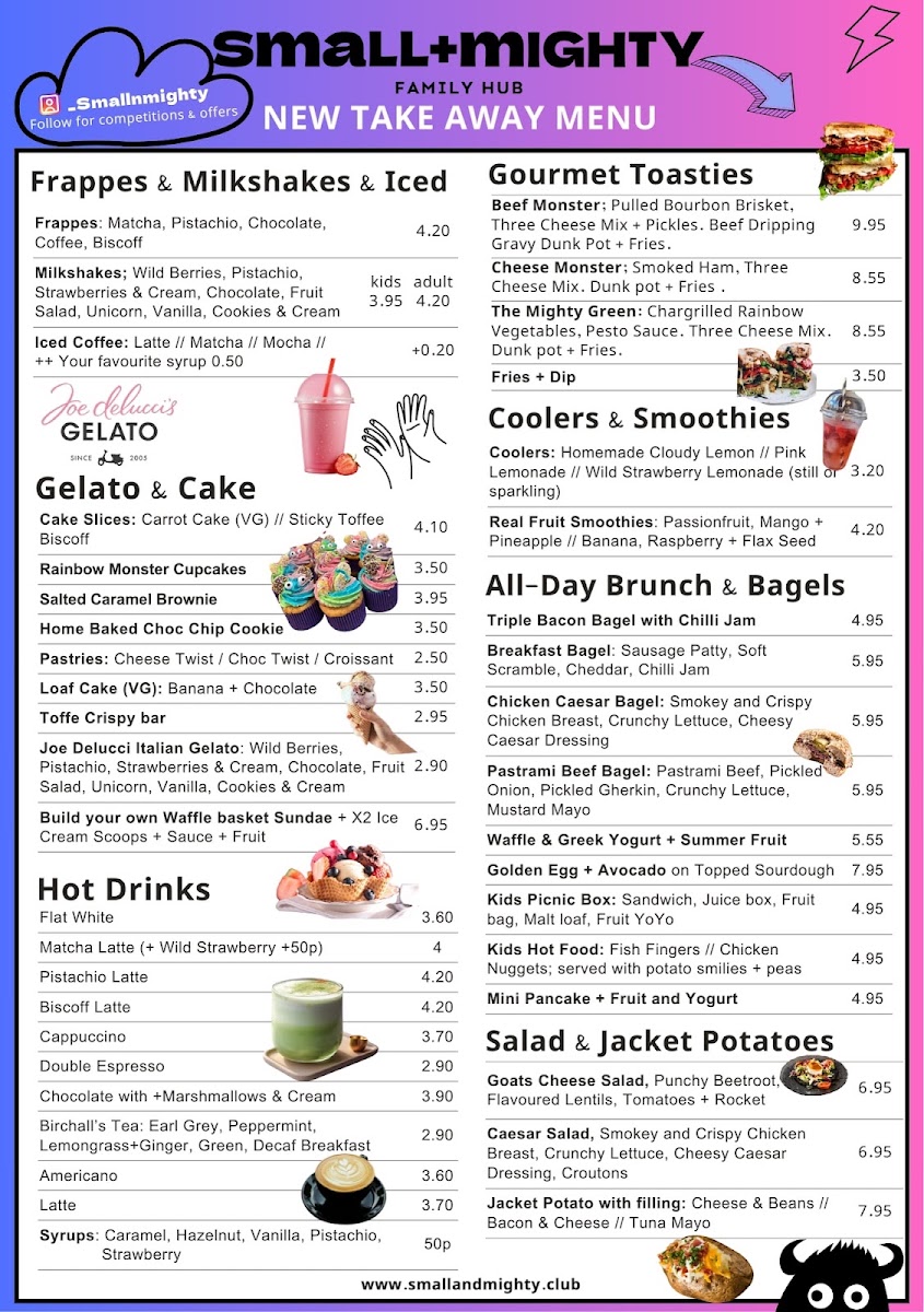 SmallMighty Family Club menu board