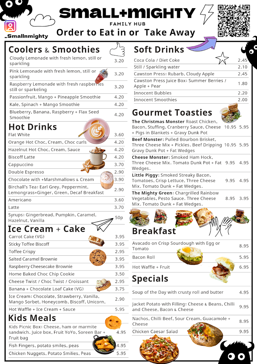 SmallMighty Family Club menu board