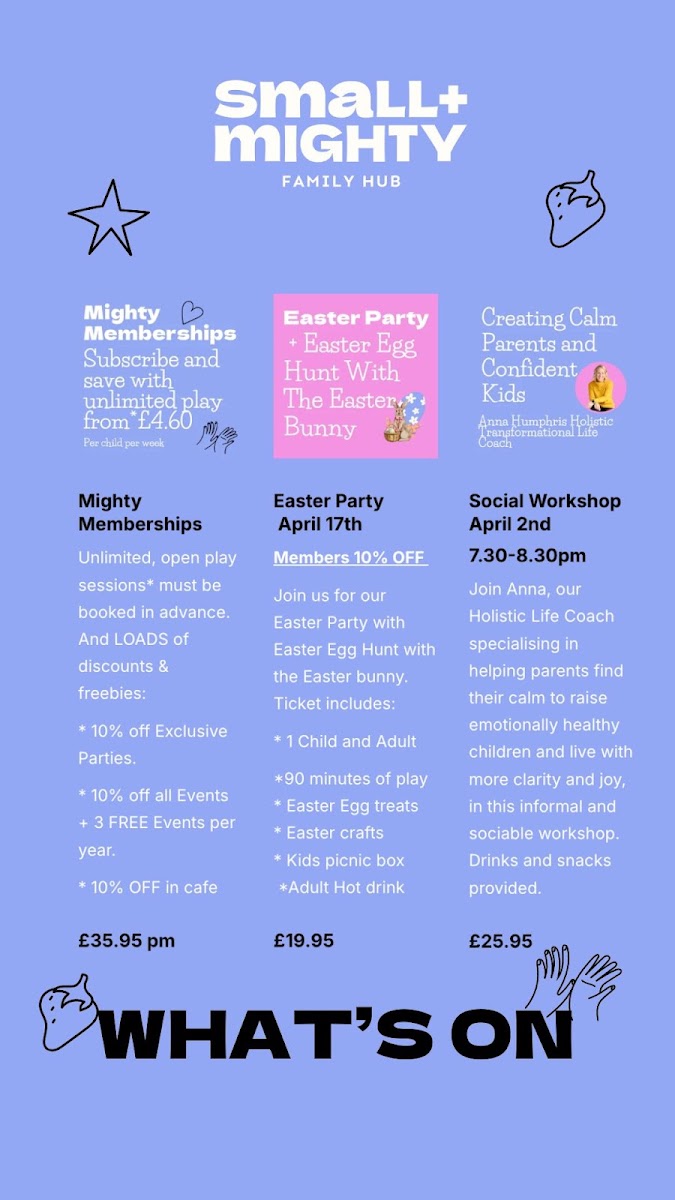 SmallMighty Family Club menu board