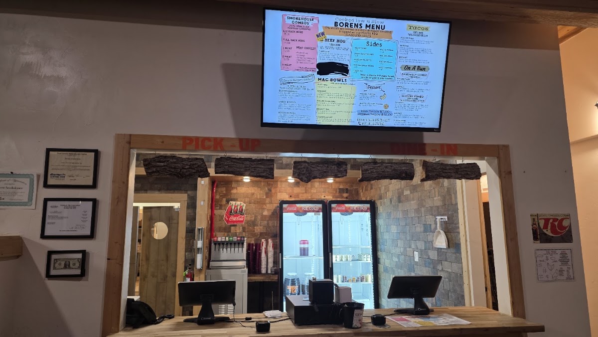 Borens Smokehouse menu board