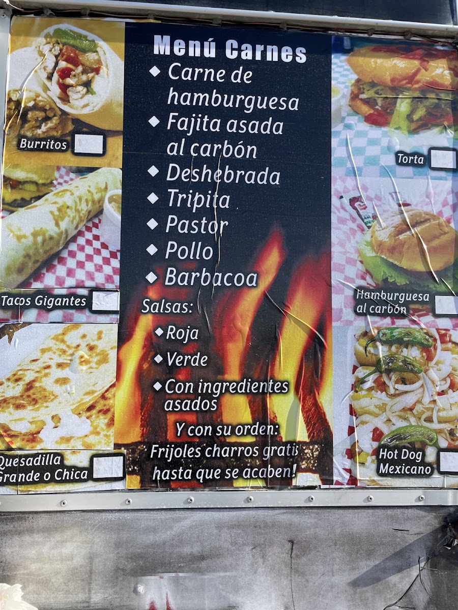 Mr. Yeyo’s Taco Grill (Food Truck) menu board