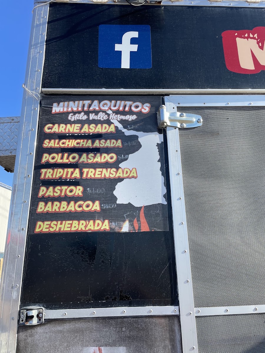 Mr. Yeyo’s Taco Grill (Food Truck) menu board