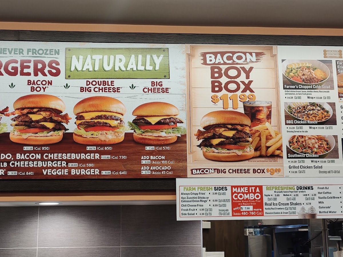 Farmer Boys menu board