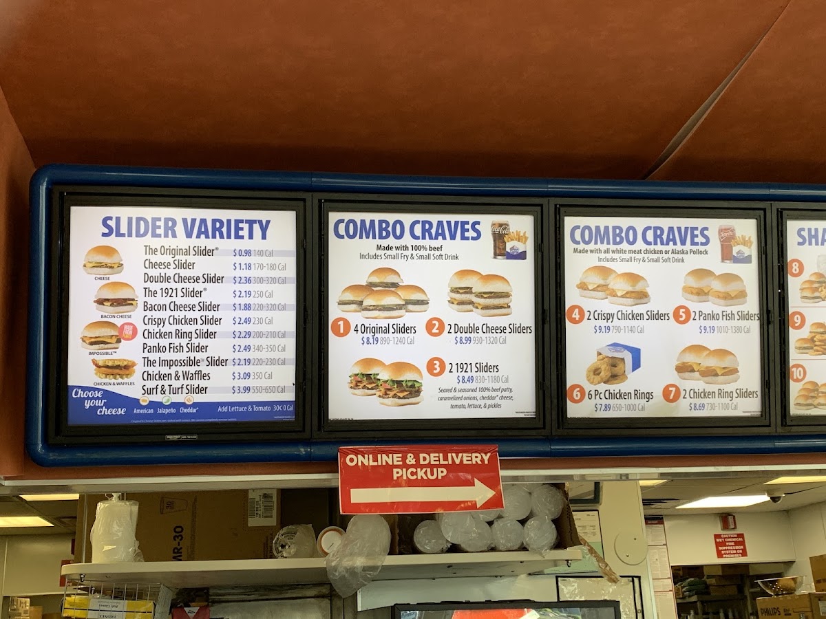 White Castle menu board