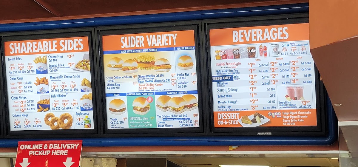 White Castle menu board