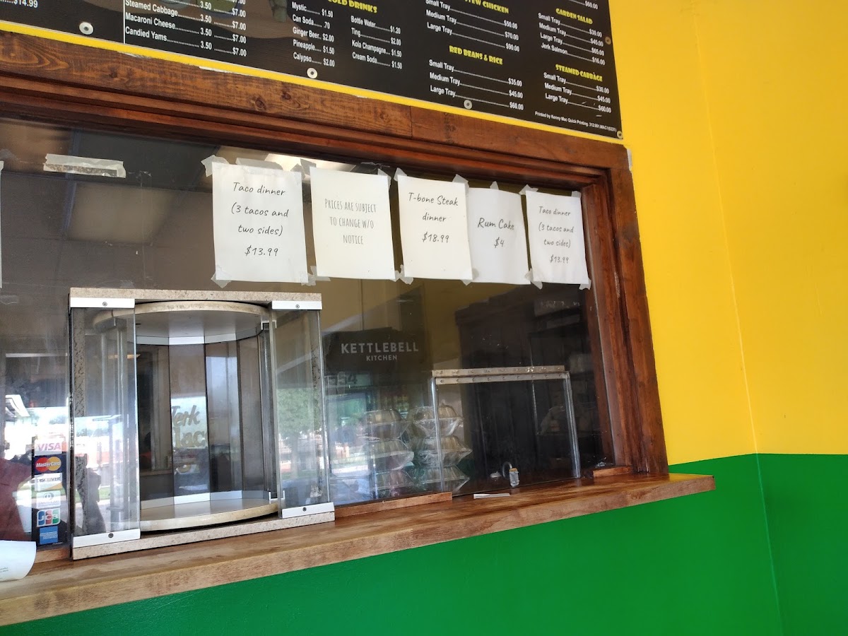 Jerk Palace Hub Int. menu board