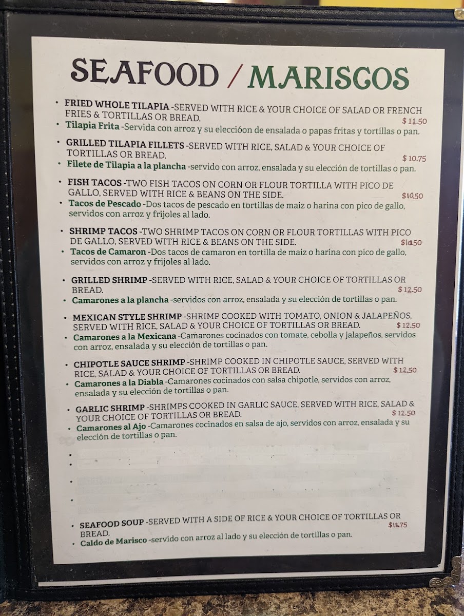 Taco Express menu board