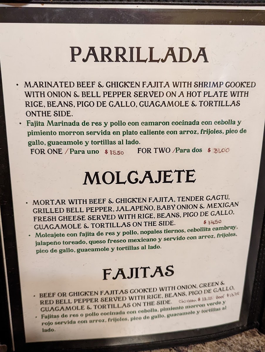 Taco Express menu board