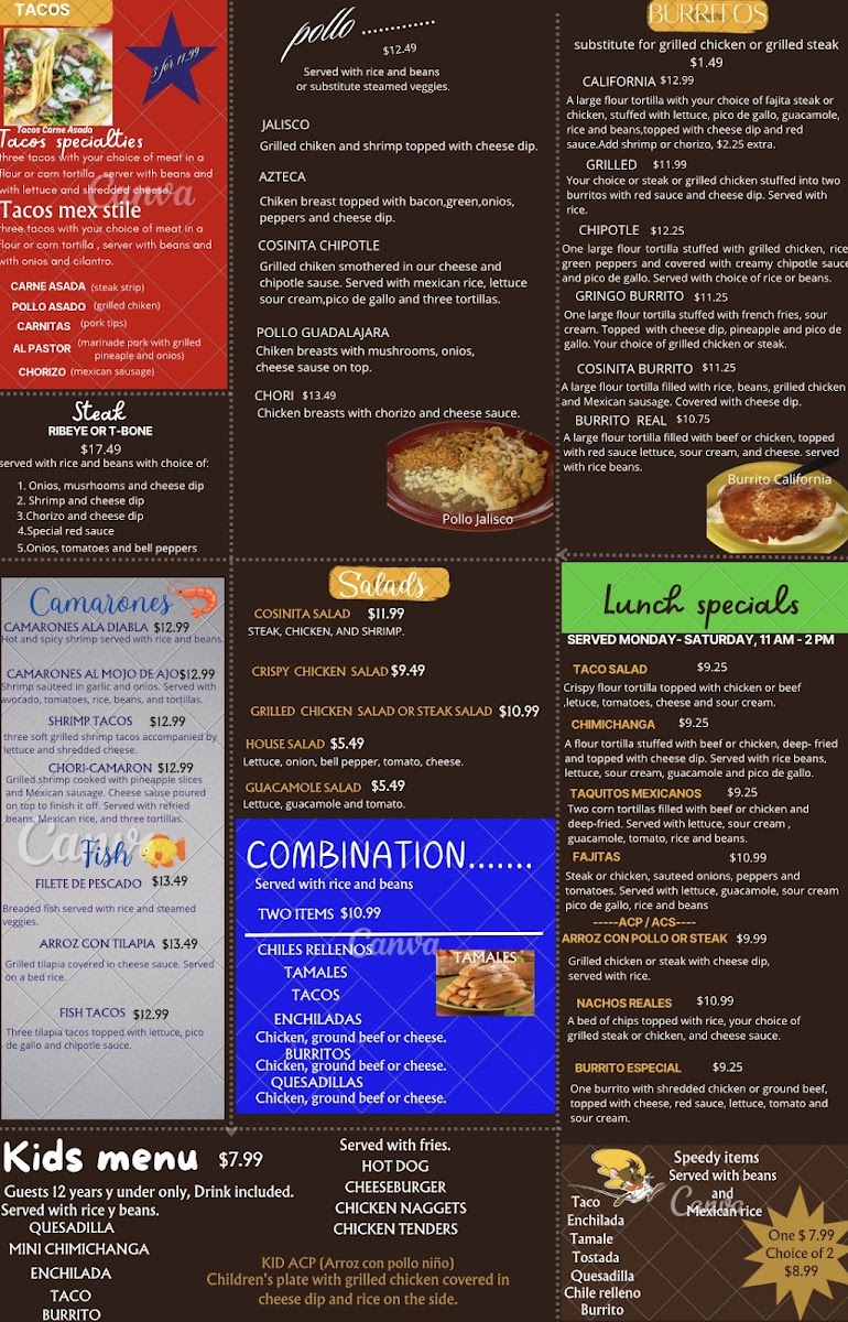 La Cosinita | Mexican menu board