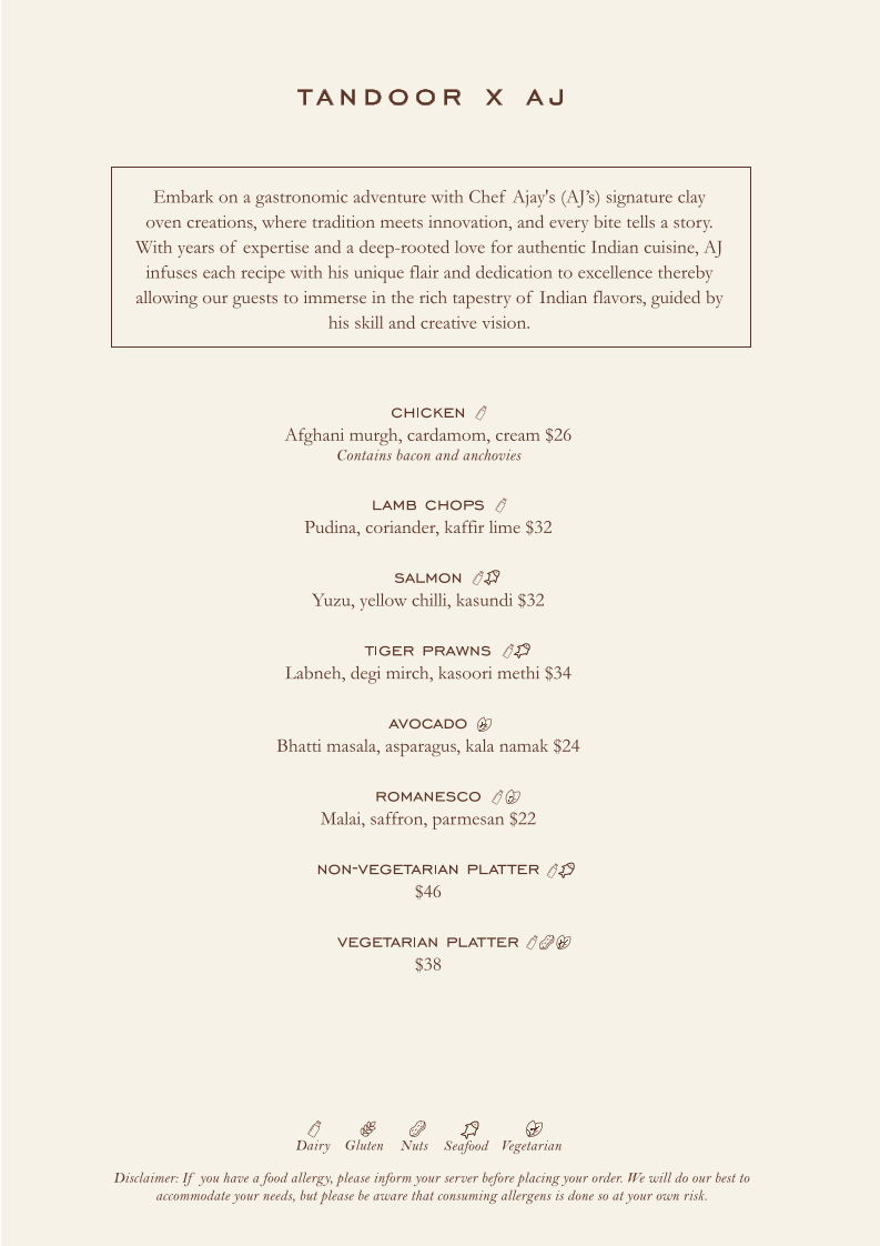 INDIBAR menu board