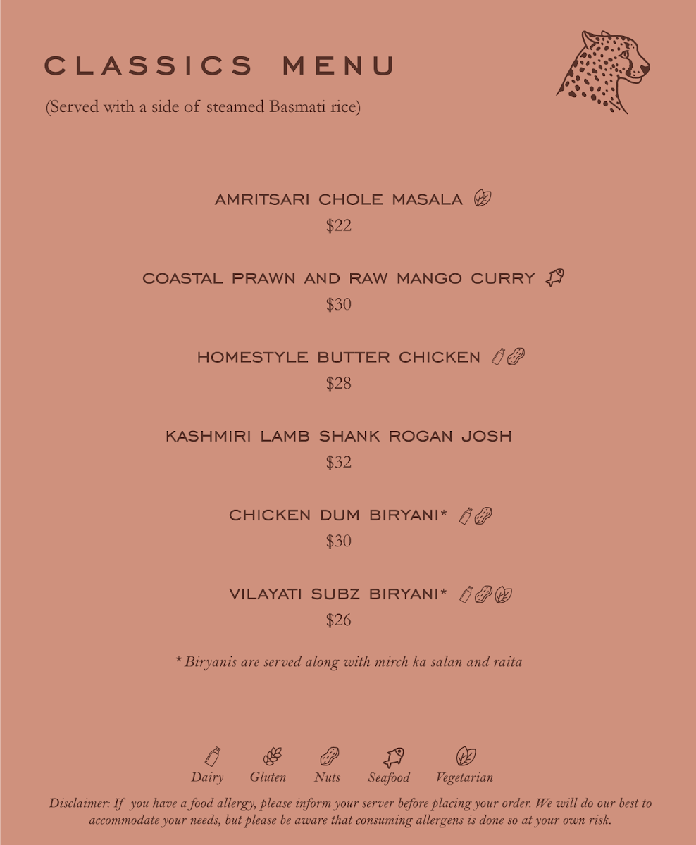 INDIBAR menu board