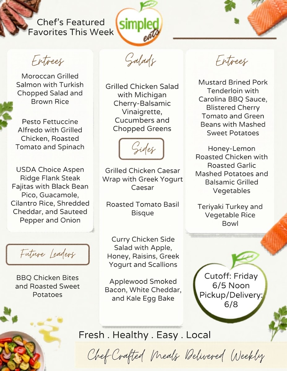 Simpled Eats LLC menu board