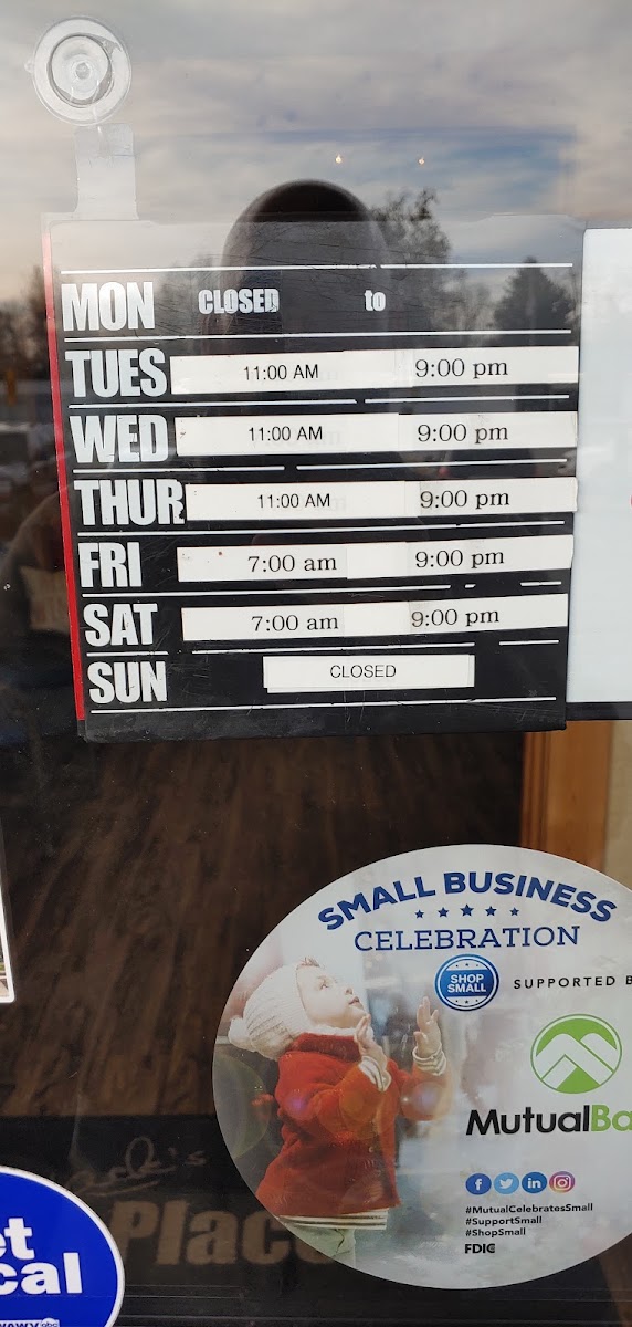 Jack's Place menu board