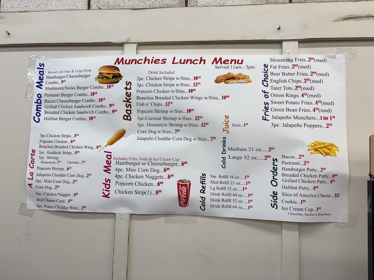 Munchies menu board