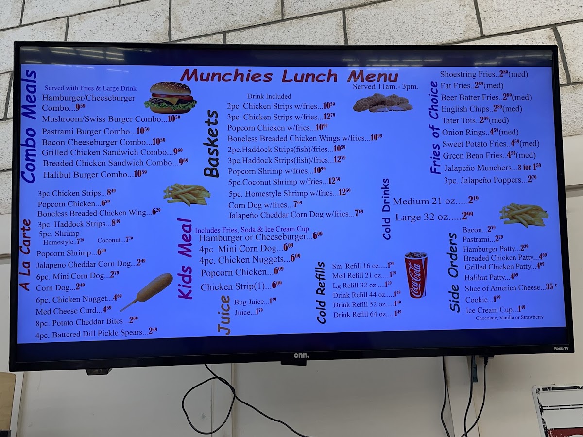 Munchies menu board